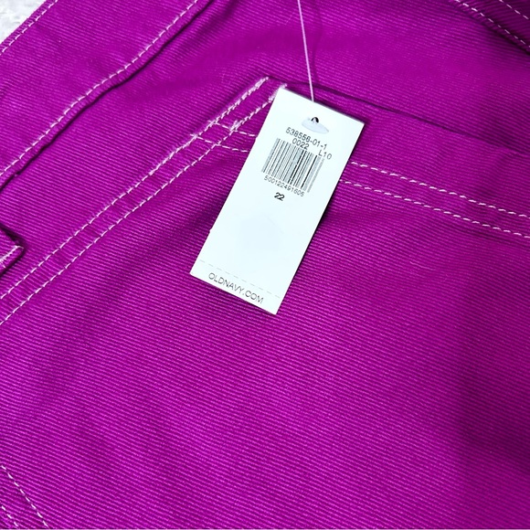 NWT Old Navy Fuchsia Denim Cargo Mini Skirt Size 22 Spring Summer Festival - Picture 6 of 12